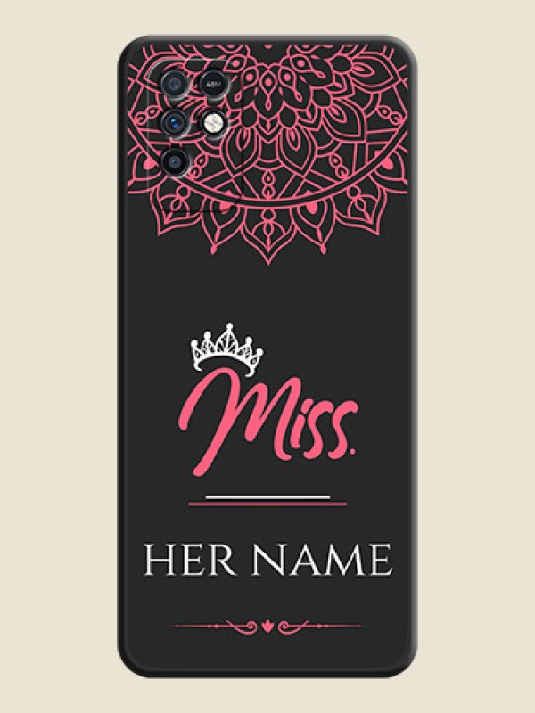 Custom Mrs Name with Floral Design on Space Black Personalized Soft Matte Phone Covers - Infinix Note 10 - alternate view