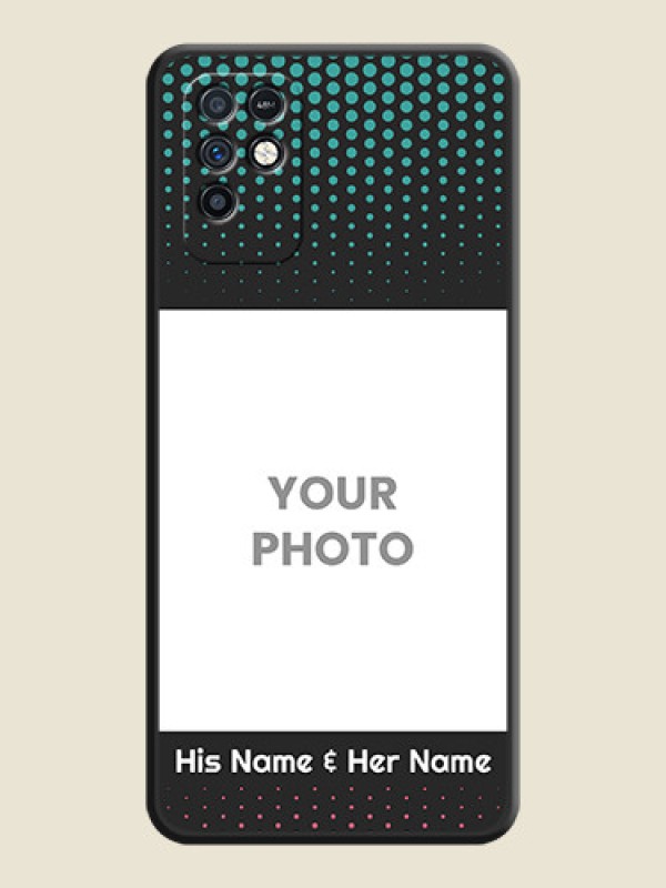 Custom Faded Dots with Grunge Photo Frame and Text on Space Black Custom Soft Matte Phone Cases - Infinix Note 10 - alternate view