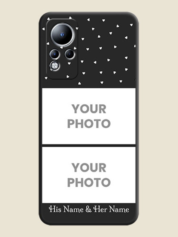 Custom Miniature Love Symbols with Name on Space Black Custom Soft Matte Back Cover - Infinix Note 11 - alternate view