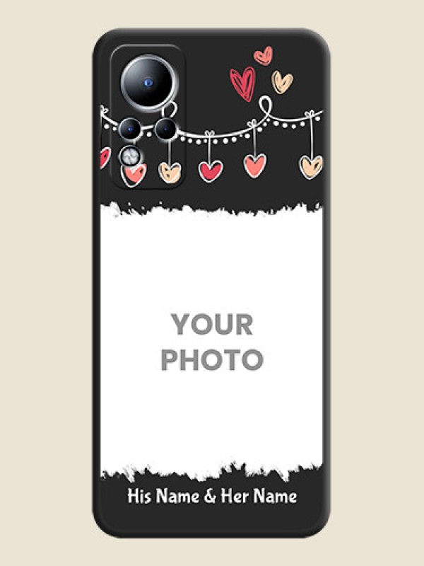 Custom Pink Love Hangings with Name on Space Black Custom Soft Matte Phone Cases - Infinix Note 11 - alternate view