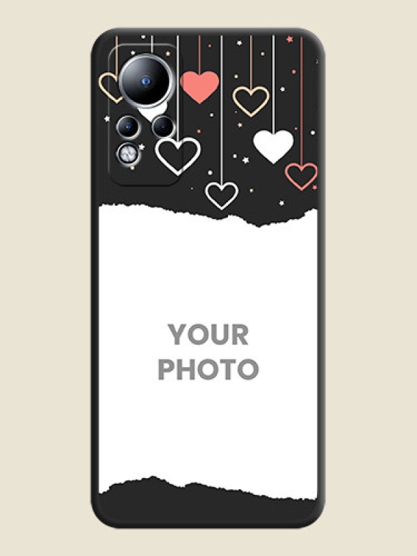 Custom Love Hangings with Splash Wave Picture on Space Black Custom Soft Matte Phone Back Cover - Infinix Note 11 - alternate view