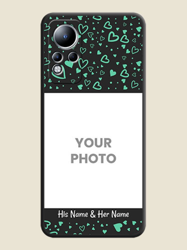 Custom Sea Green Indefinite Love Pattern on Photo on Space Black Soft Matte Mobile Cover - Infinix Note 11 - alternate view