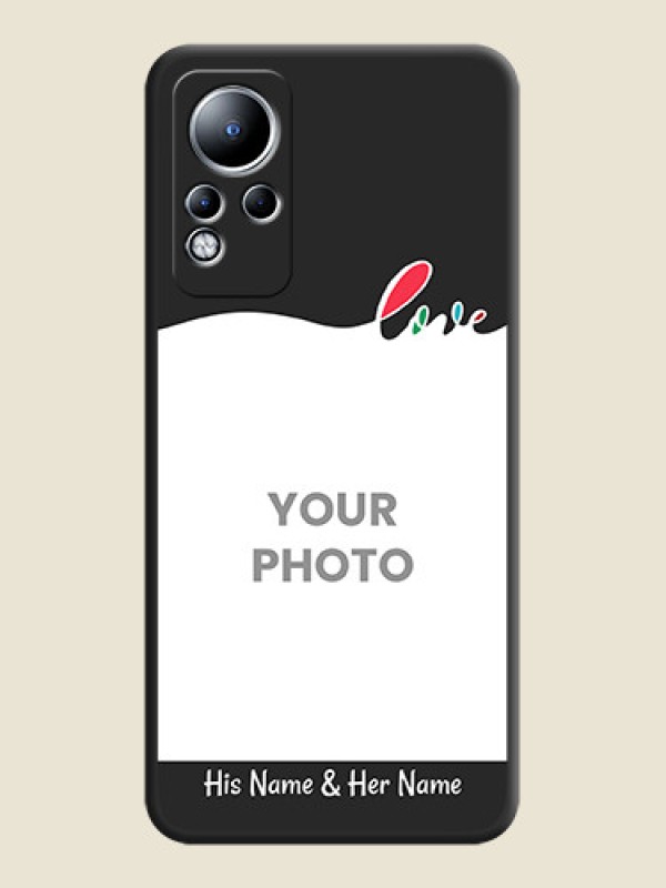 Custom Fall in Love Pattern with Picture on Photo on Space Black Soft Matte Mobile Case - Infinix Note 11 - alternate view