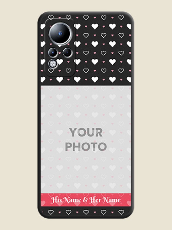 Custom White Color Love Symbols with Text Design on Photo on Space Black Soft Matte Phone Cover - Infinix Note 11 - alternate view