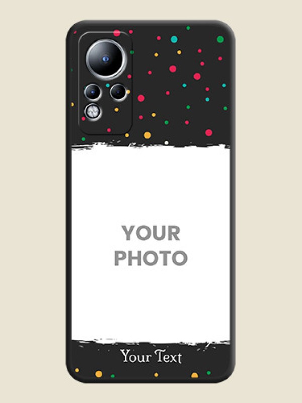 Custom Multicolor Dotted Pattern with Text on Space Black Custom Soft Matte Phone Back Cover - Infinix Note 11 - alternate view