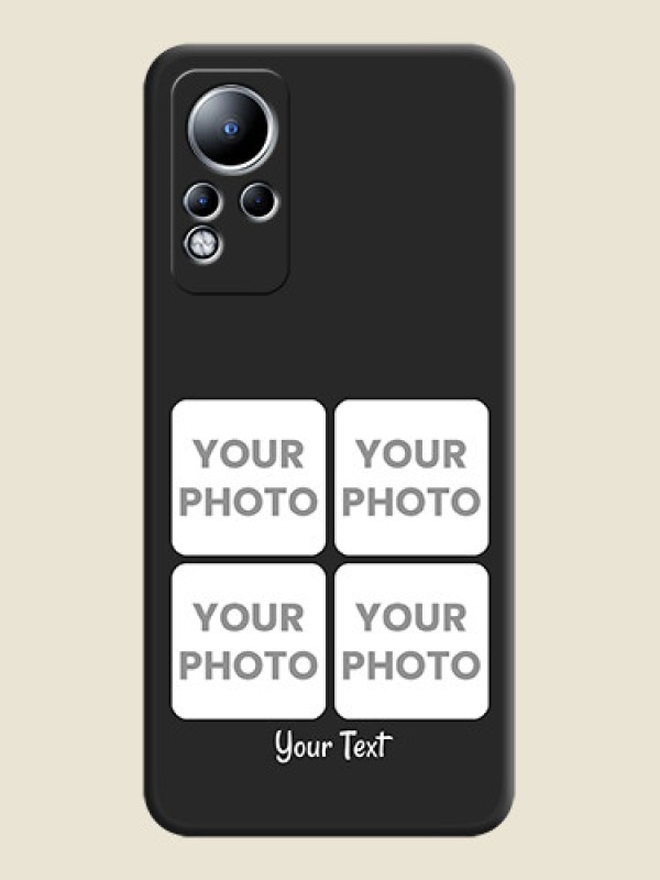 Custom Floral Art with 6 Image Holder on Photo on Space Black Soft Matte Mobile Case - Infinix Note 11 - alternate view