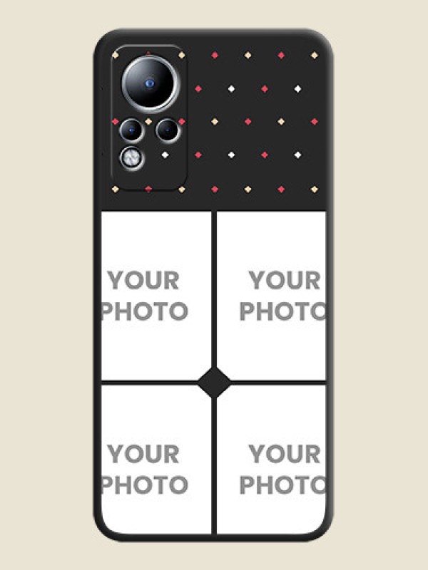 Custom Multicolor Dotted Pattern with 4 Image Holder on Space Black Custom Soft Matte Phone Cases - Infinix Note 11 - alternate view