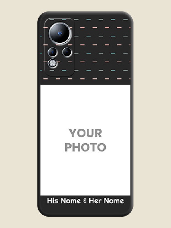 Custom Line Pattern Design with Text on Space Black Custom Soft Matte Phone Back Cover - Infinix Note 11 - alternate view