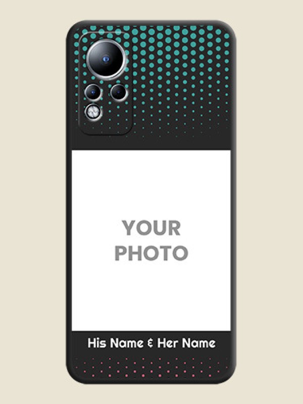 Custom Faded Dots with Grunge Photo Frame and Text on Space Black Custom Soft Matte Phone Cases - Infinix Note 11 - alternate view