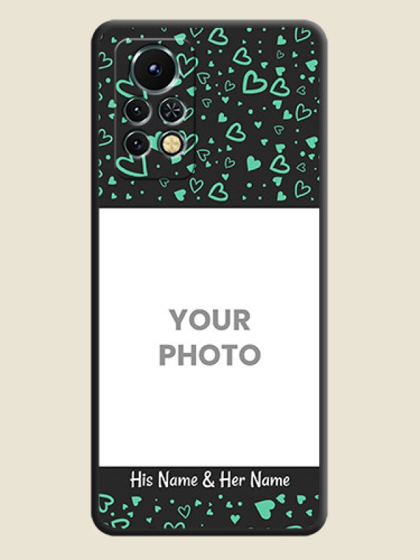 Custom Sea Green Indefinite Love Pattern on Photo on Space Black Soft Matte Mobile Cover - Infinix Note 11s - alternate view