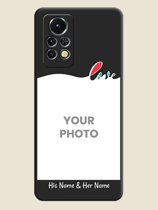 Custom Fall in Love Pattern with Picture on Photo on Space Black Soft Matte Mobile Case - Infinix Note 11s - alternate view
