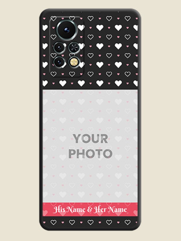 Custom White Color Love Symbols with Text Design on Photo on Space Black Soft Matte Phone Cover - Infinix Note 11s - alternate view