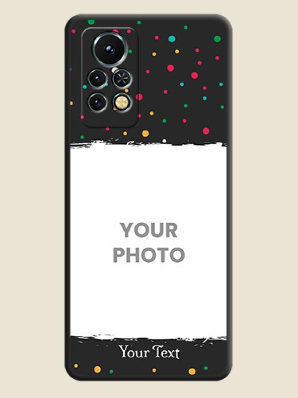 Custom Multicolor Dotted Pattern with Text on Space Black Custom Soft Matte Phone Back Cover - Infinix Note 11s - alternate view