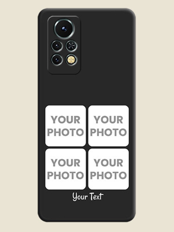 Custom Floral Art with 6 Image Holder on Photo on Space Black Soft Matte Mobile Case - Infinix Note 11s - alternate view