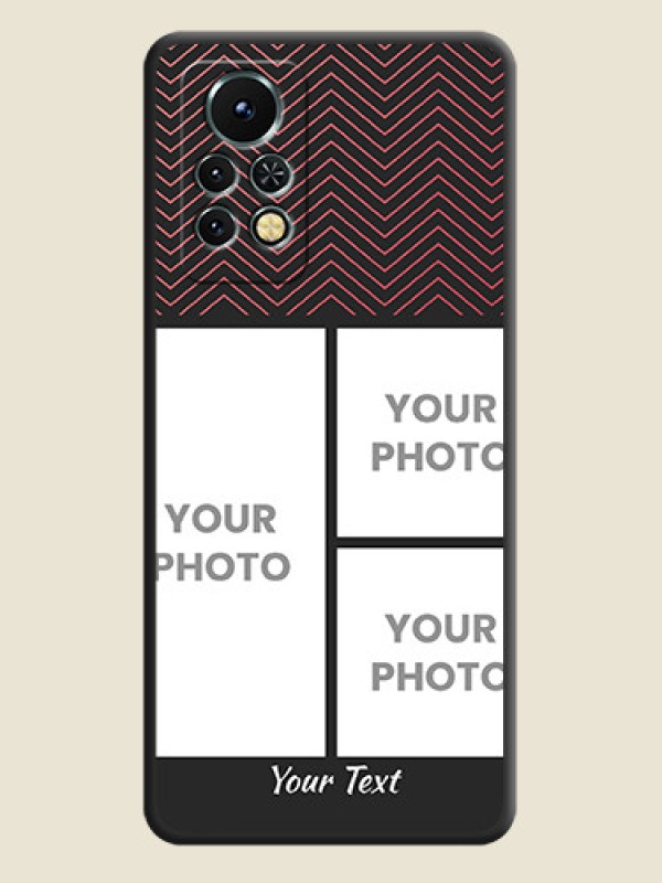 Custom Wave Pattern with 3 Image Holder on Space Black Custom Soft Matte Back Cover - Infinix Note 11s - alternate view