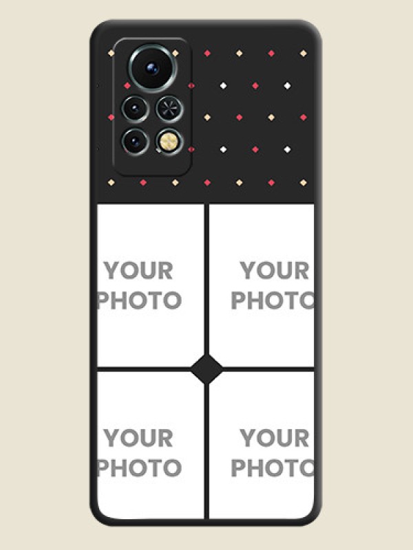 Custom Multicolor Dotted Pattern with 4 Image Holder on Space Black Custom Soft Matte Phone Cases - Infinix Note 11s - alternate view