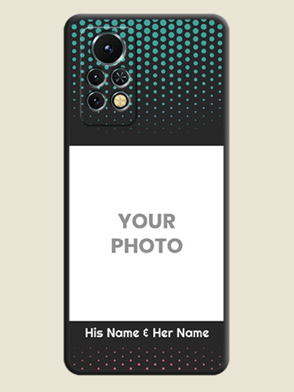 Custom Faded Dots with Grunge Photo Frame and Text on Space Black Custom Soft Matte Phone Cases - Infinix Note 11s - alternate view