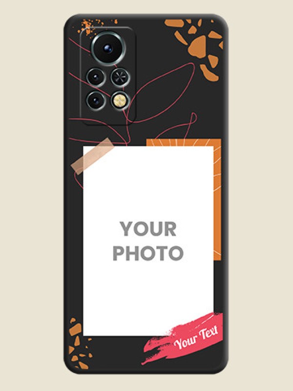 Custom Orange Photo Frame on Space Black Custom Soft Matte Phone Back Cover - Infinix Note 11s - alternate view