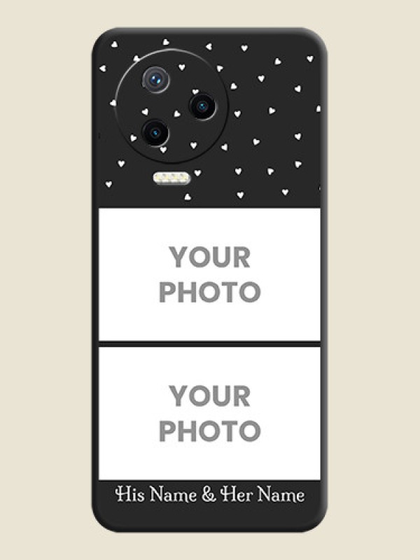 Custom Miniature Love Symbols with Name on Space Black Custom Soft Matte Back Cover - Infinix Note 12 Pro - alternate view