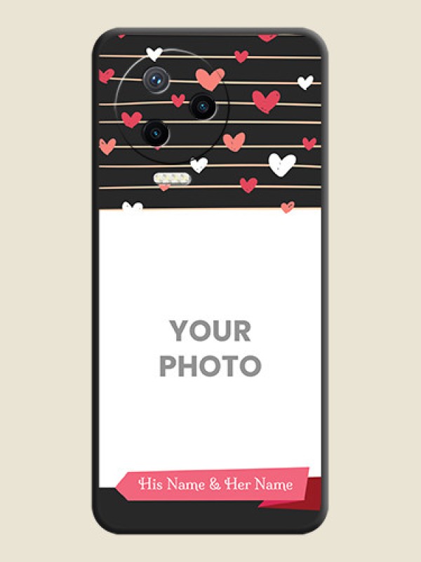 Custom Love Pattern with Name on Pink Ribbon - Photo on Space Black Soft Matte Back Cover - Infinix Note 12 Pro - alternate view