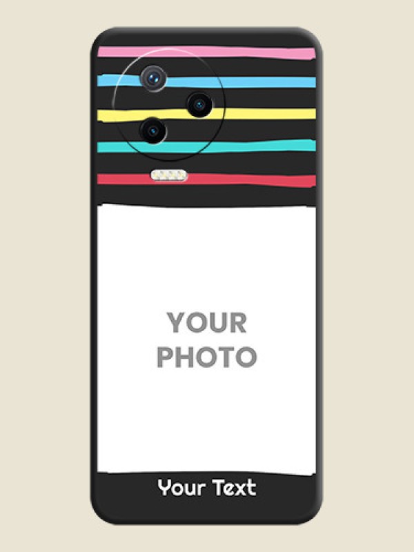 Custom Multicolor Lines with Image on Space Black Personalized Soft Matte Phone Covers - Infinix Note 12 Pro - alternate view