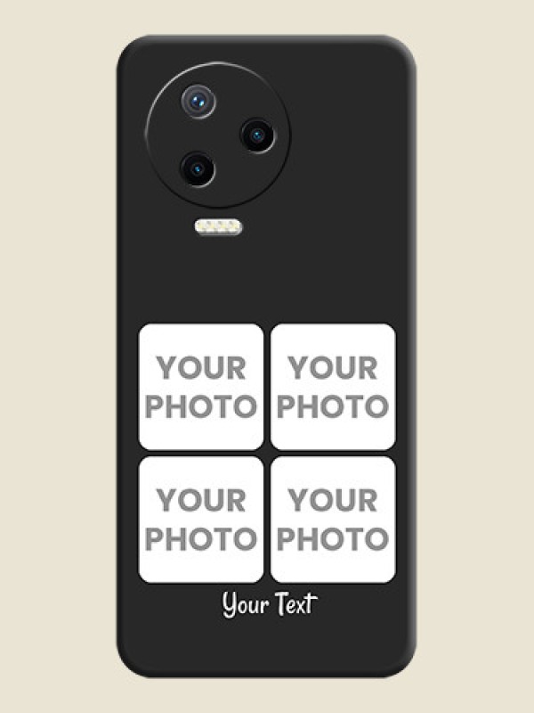 Custom Floral Art with 6 Image Holder - Photo on Space Black Soft Matte Mobile Case - Infinix Note 12 Pro - alternate view