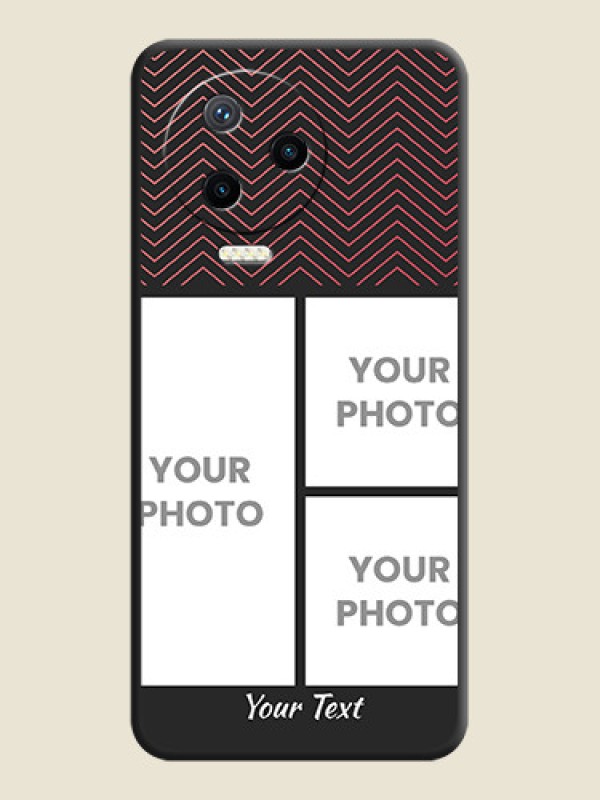 Custom Wave Pattern with 3 Image Holder on Space Black Custom Soft Matte Back Cover - Infinix Note 12 Pro - alternate view