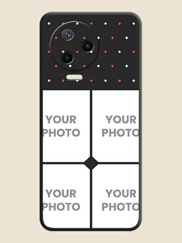 Custom Multicolor Dotted Pattern with 4 Image Holder on Space Black Custom Soft Matte Phone Cases - Infinix Note 12 Pro - alternate view