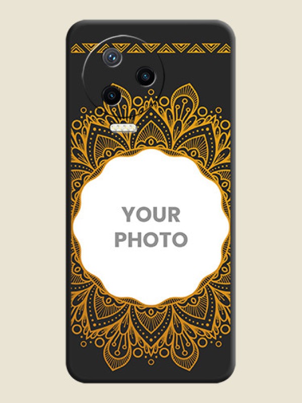 Custom Round Image with Floral Design - Photo on Space Black Soft Matte Mobile Cover - Infinix Note 12 Pro - alternate view