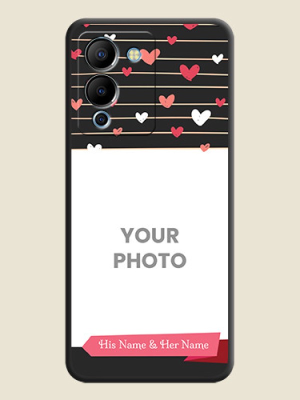 Custom Love Pattern with Name on Pink Ribbon  on Photo on Space Black Soft Matte Back Cover - Infinix Note 12 Turbo - alternate view