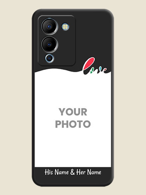 Custom Fall in Love Pattern with Picture on Photo on Space Black Soft Matte Mobile Case - Infinix Note 12 Turbo - alternate view