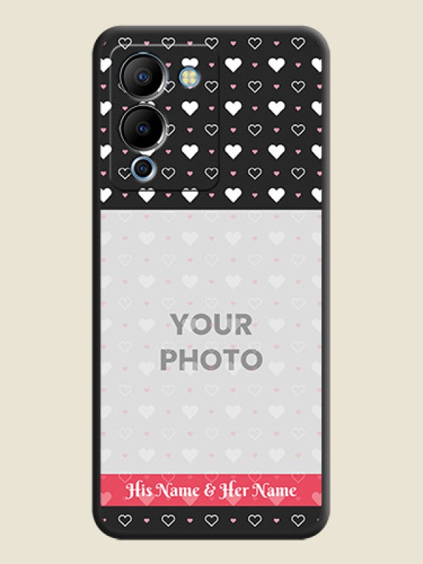 Custom White Color Love Symbols with Text Design on Photo on Space Black Soft Matte Phone Cover - Infinix Note 12 Turbo - alternate view