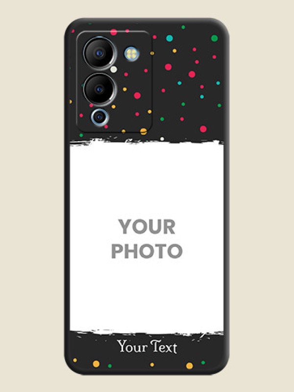 Custom Multicolor Dotted Pattern with Text on Space Black Custom Soft Matte Phone Back Cover - Infinix Note 12 Turbo - alternate view