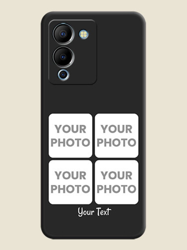 Custom Floral Art with 6 Image Holder on Photo on Space Black Soft Matte Mobile Case - Infinix Note 12 Turbo - alternate view