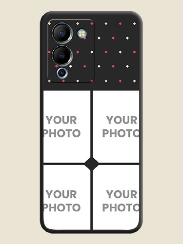 Custom Multicolor Dotted Pattern with 4 Image Holder on Space Black Custom Soft Matte Phone Cases - Infinix Note 12 Turbo - alternate view