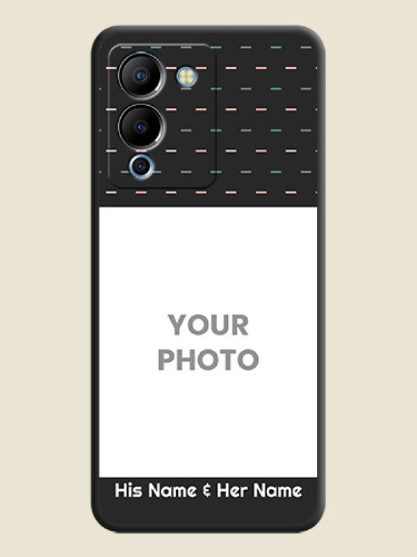 Custom Line Pattern Design with Text on Space Black Custom Soft Matte Phone Back Cover - Infinix Note 12 Turbo - alternate view