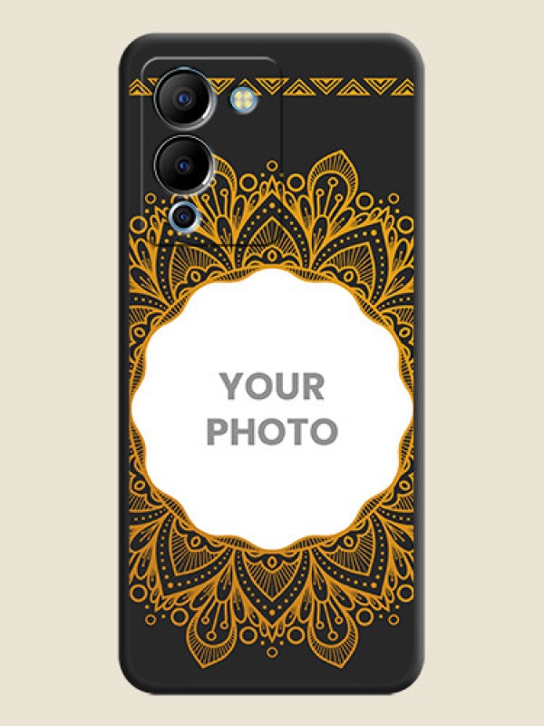 Custom Round Image with Floral Design on Photo on Space Black Soft Matte Mobile Cover - Infinix Note 12 Turbo - alternate view