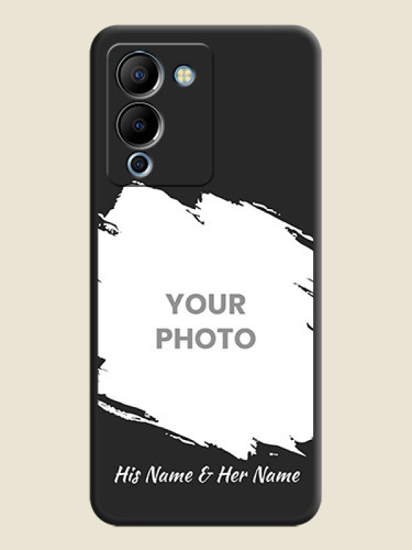 Custom Grunge Brush Strokes on Photo on Space Black Soft Matte Back Cover - Infinix Note 12 Turbo - alternate view