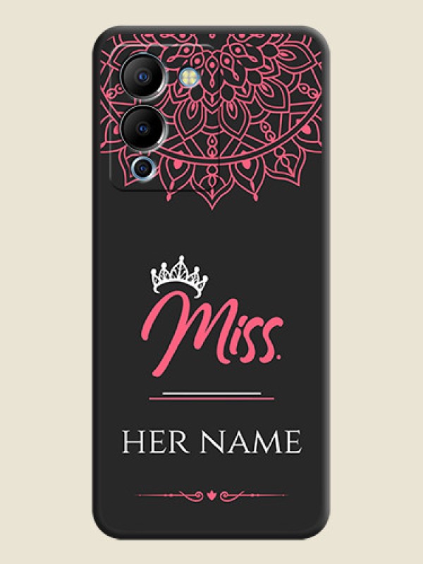 Custom Mrs Name with Floral Design on Space Black Personalized Soft Matte Phone Covers - Infinix Note 12 Turbo - alternate view
