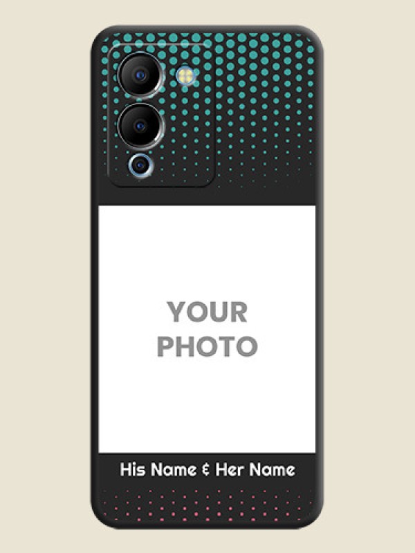 Custom Faded Dots with Grunge Photo Frame and Text on Space Black Custom Soft Matte Phone Cases - Infinix Note 12 Turbo - alternate view