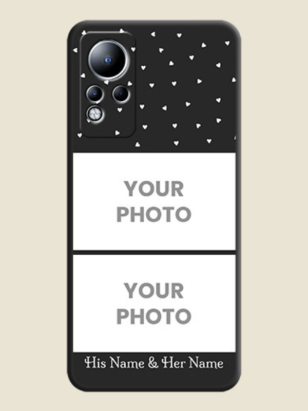 Custom Miniature Love Symbols with Name on Space Black Custom Soft Matte Back Cover - Infinix Note 12 - alternate view