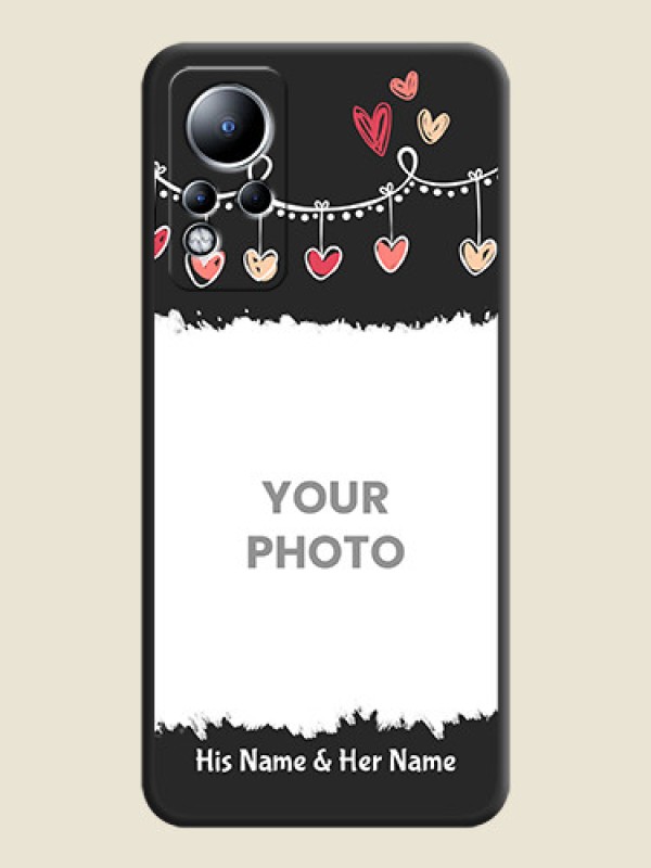 Custom Pink Love Hangings with Name on Space Black Custom Soft Matte Phone Cases - Infinix Note 12 - alternate view