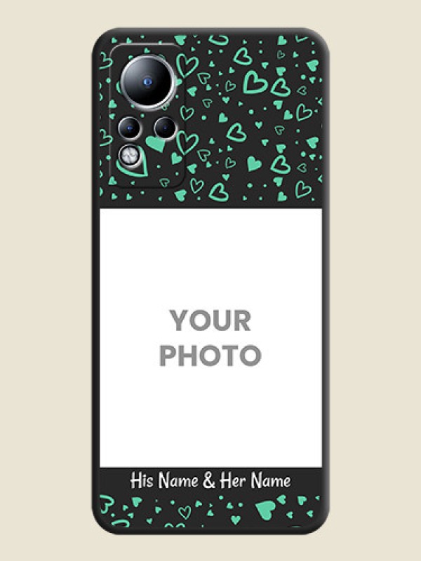 Custom Sea Green Indefinite Love Pattern on Photo on Space Black Soft Matte Mobile Cover - Infinix Note 12 - alternate view