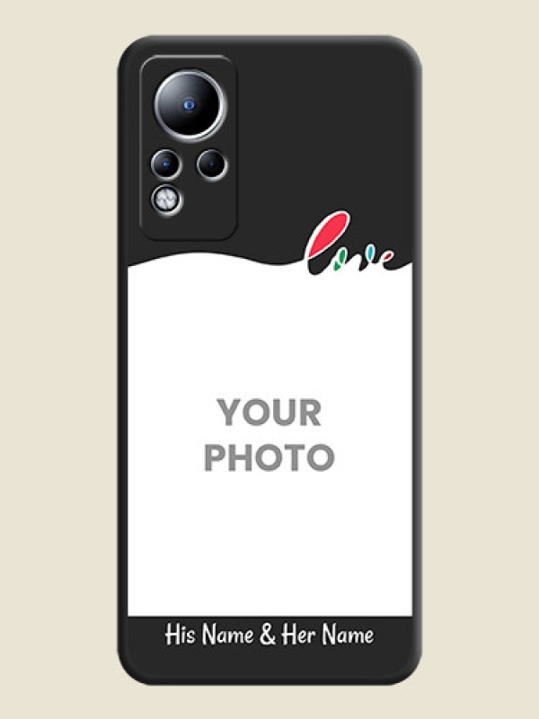 Custom Fall in Love Pattern with Picture on Photo on Space Black Soft Matte Mobile Case - Infinix Note 12 - alternate view