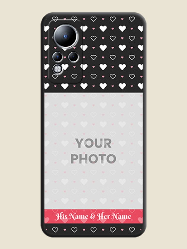 Custom White Color Love Symbols with Text Design on Photo on Space Black Soft Matte Phone Cover - Infinix Note 12 - alternate view