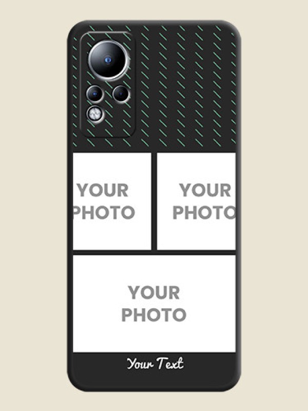 Custom Cross Dotted Pattern with 2 Image Holder  on Personalised Space Black Soft Matte Cases - Infinix Note 12 - alternate view