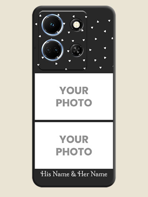 Custom Miniature Love Symbols with Name on Space Black Custom Soft Matte Back Cover - Infinix Note 30 5G - alternate view