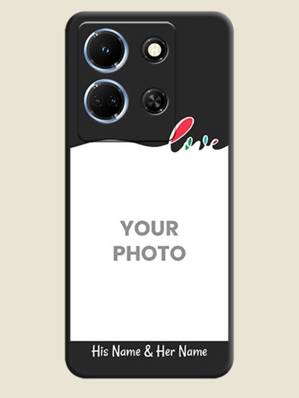 Custom Fall in Love Pattern with Picture - Photo on Space Black Soft Matte Mobile Case - Infinix Note 30 5G - alternate view