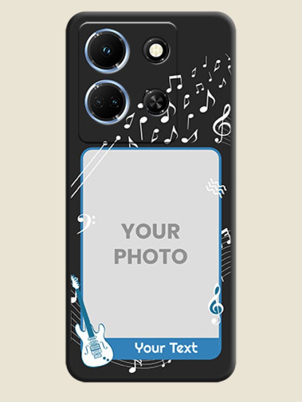 Custom Musical Theme Design with Text - Photo on Space Black Soft Matte Mobile Case - Infinix Note 30 5G - alternate view