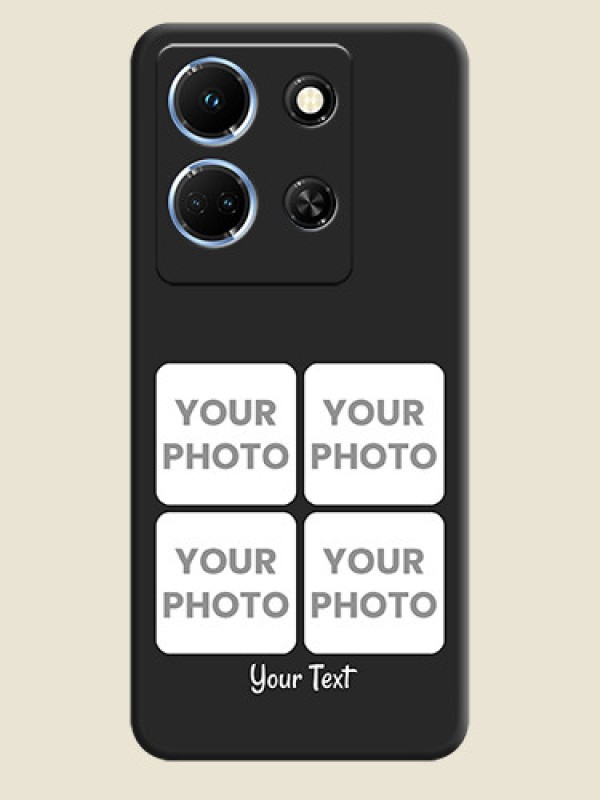 Custom Floral Art with 6 Image Holder - Photo on Space Black Soft Matte Mobile Case - Infinix Note 30 5G - alternate view